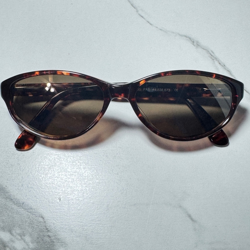 Maui Jim Tortoise Shell Oval Sunglasses Brown Lens Made in Japan US PAT 4838673